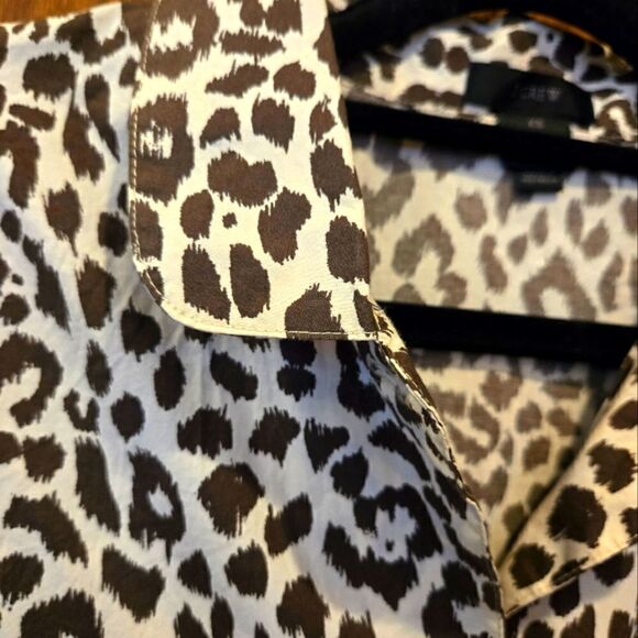 J Crew Animal Print Cotton Camp Shirt Sz XSMALL - Picture 11 of 15